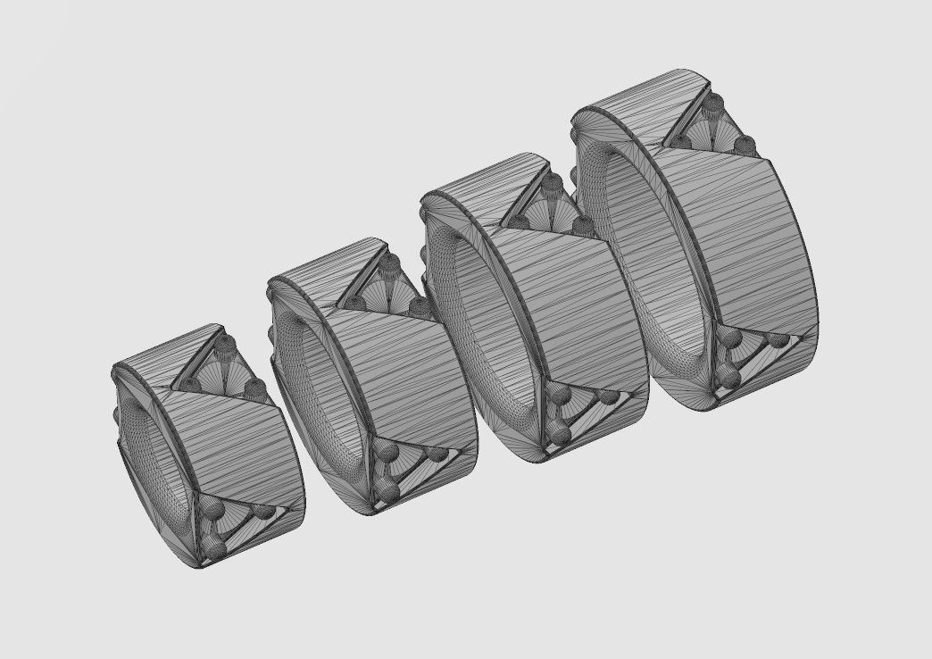 Diamond triangles bead and charm 3D print model_10