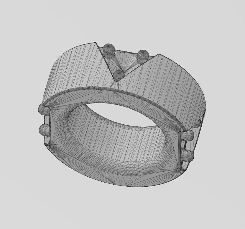 Diamond triangles bead and charm 3D print model_15