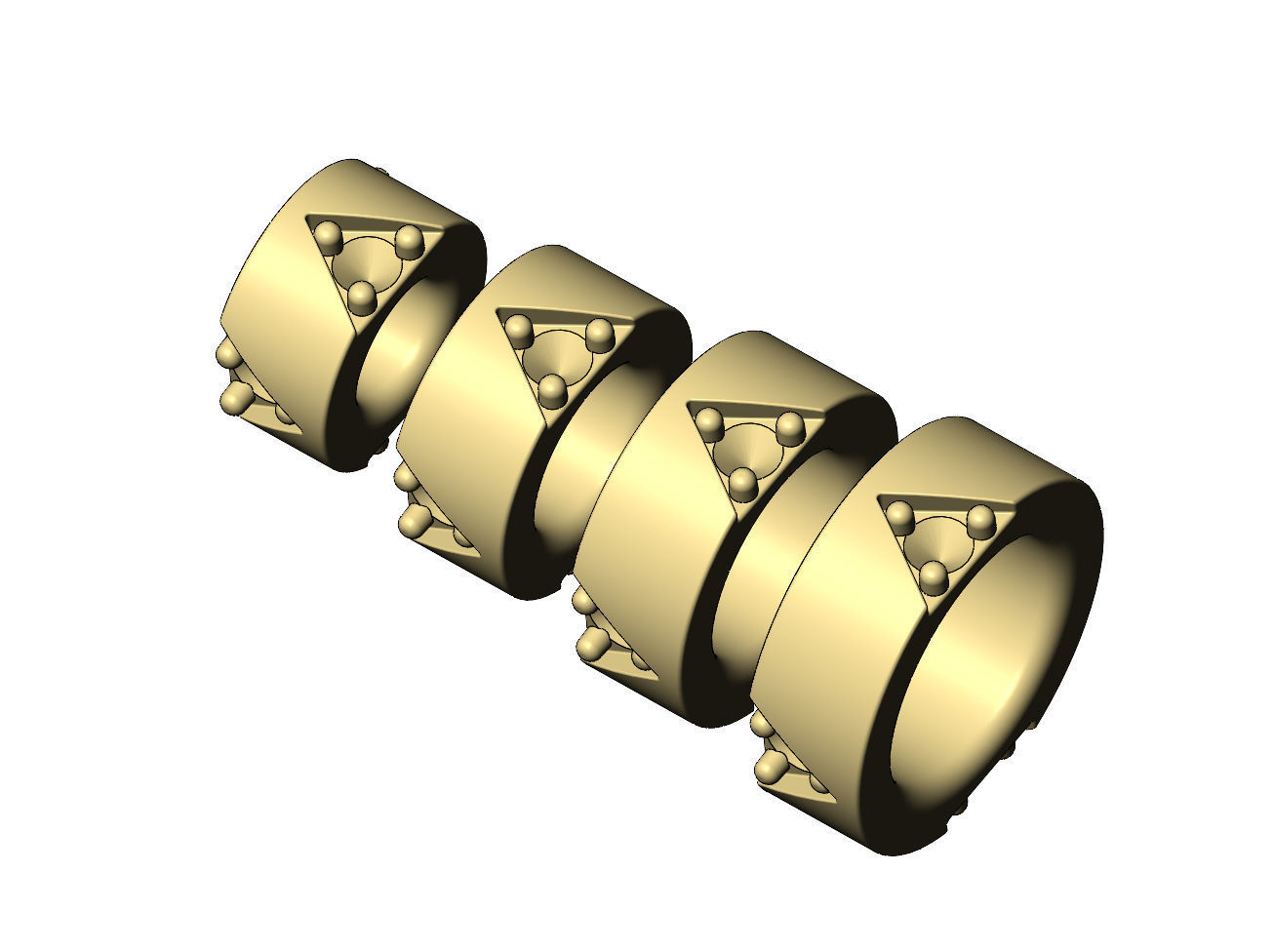 Diamond triangles bead and charm 3D print model_4