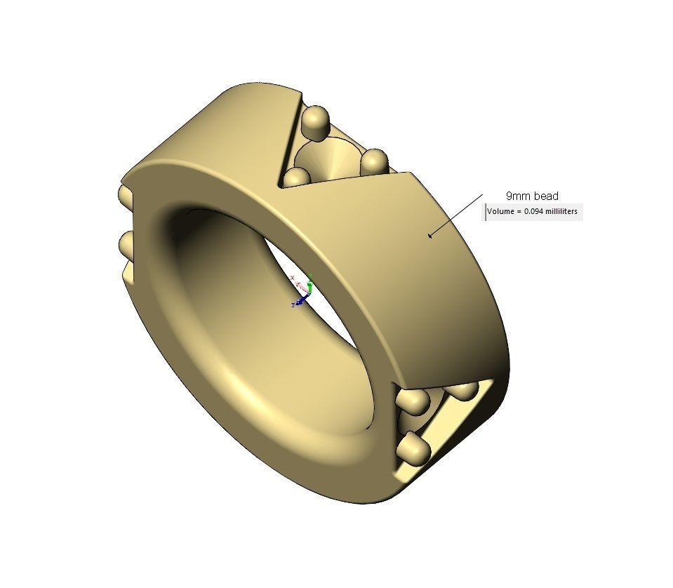 Diamond triangles bead and charm 3D print model_14