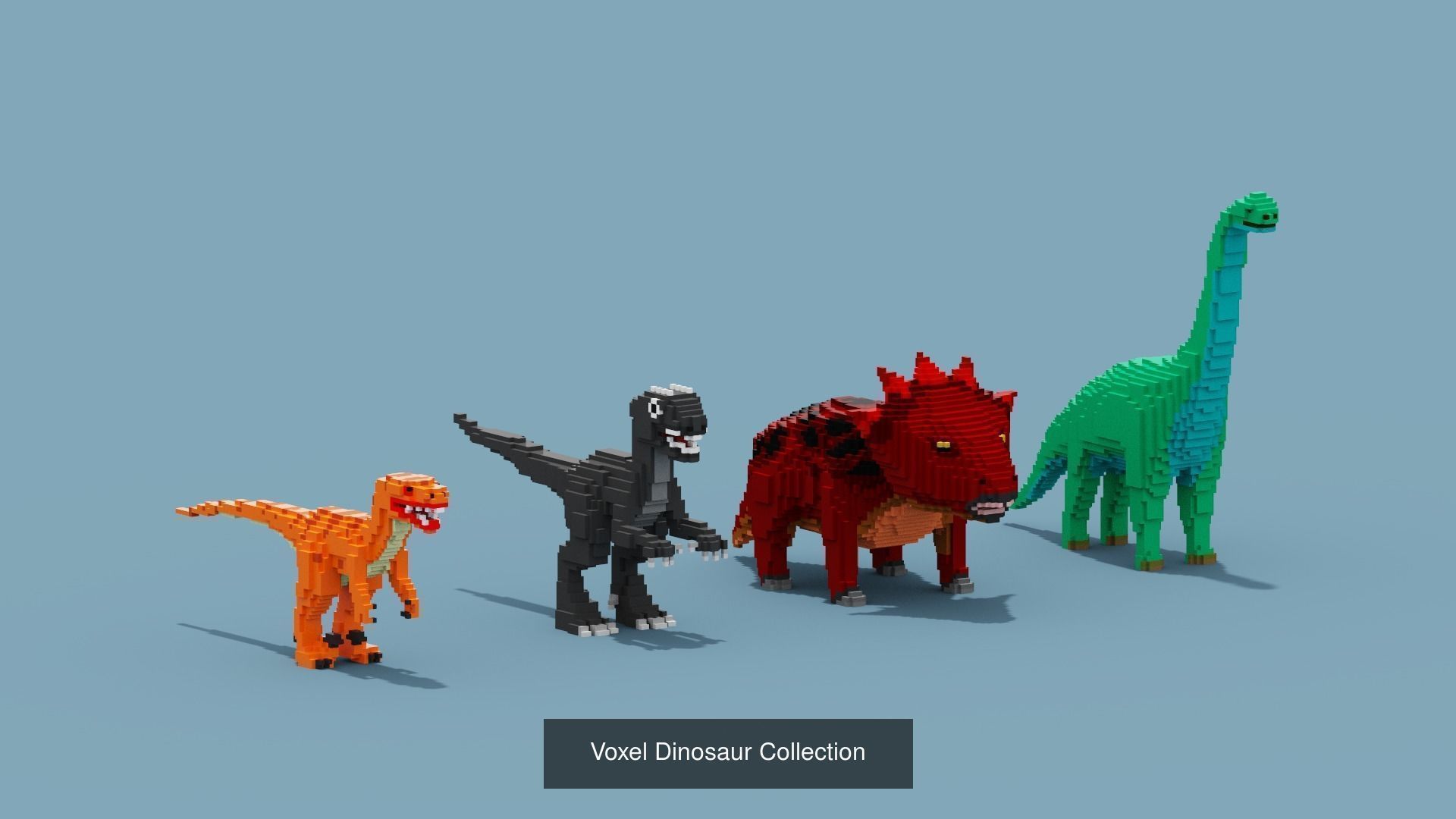 100 Voxel Animals 3D Model Collection_100