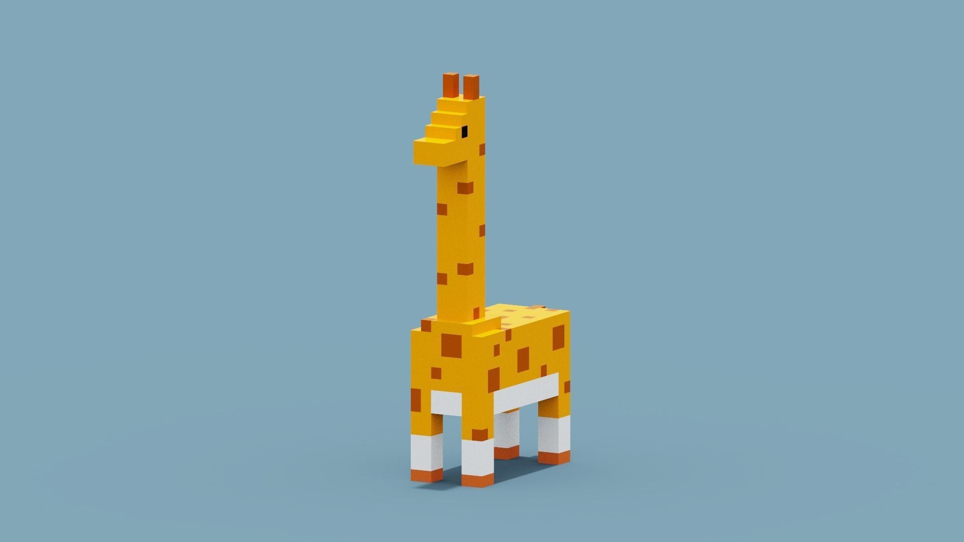 Voxel Giraffe Low-poly 3D model_11