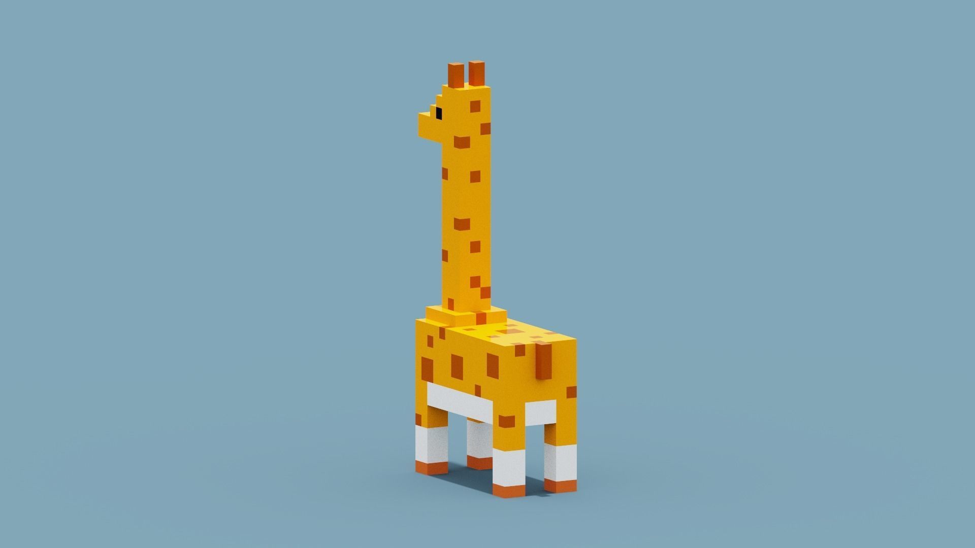 Voxel Giraffe Low-poly 3D model_3