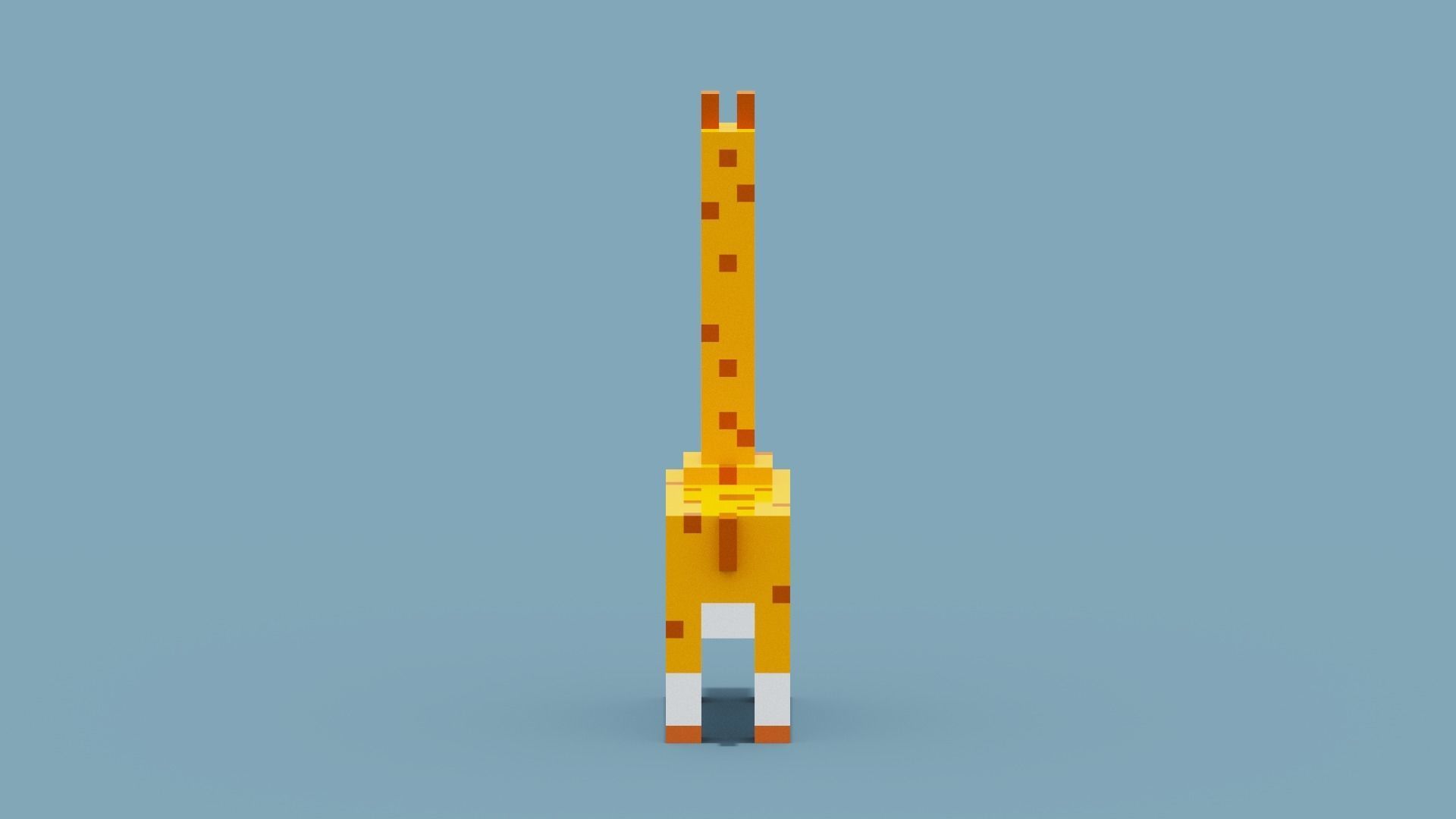 Voxel Giraffe Low-poly 3D model_4