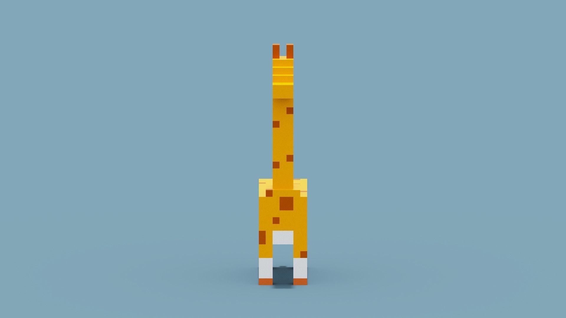 Voxel Giraffe Low-poly 3D model_10
