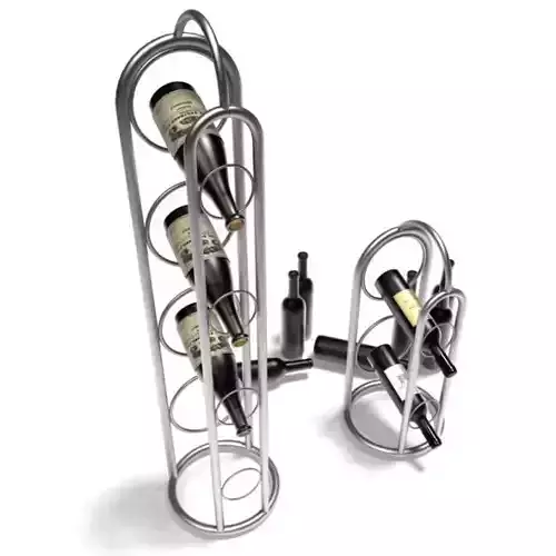 Silver Wine Rack With Wine
