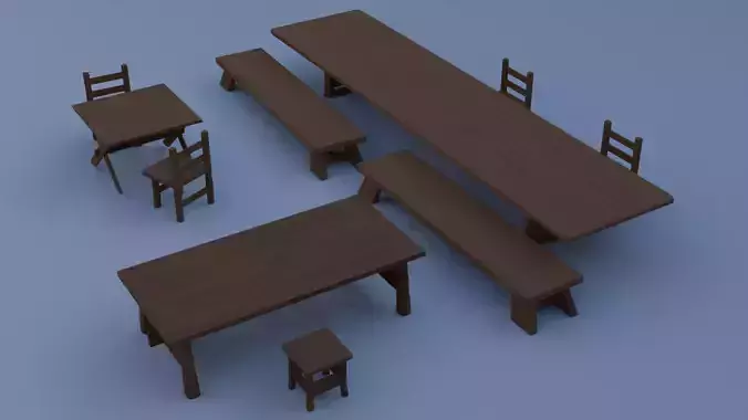 Medieval tables and chairs