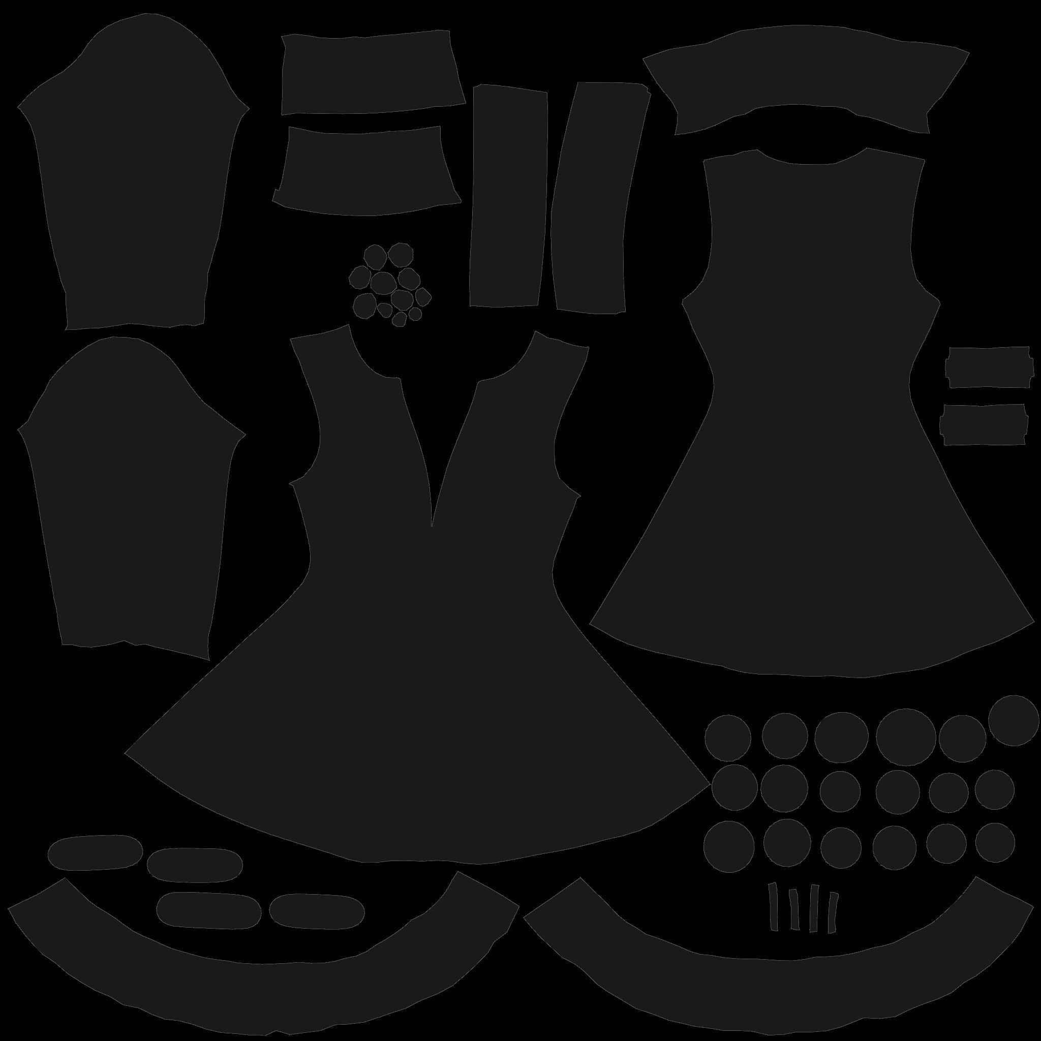 Military Style Embroidery Female Coat Low-poly 3D model_12