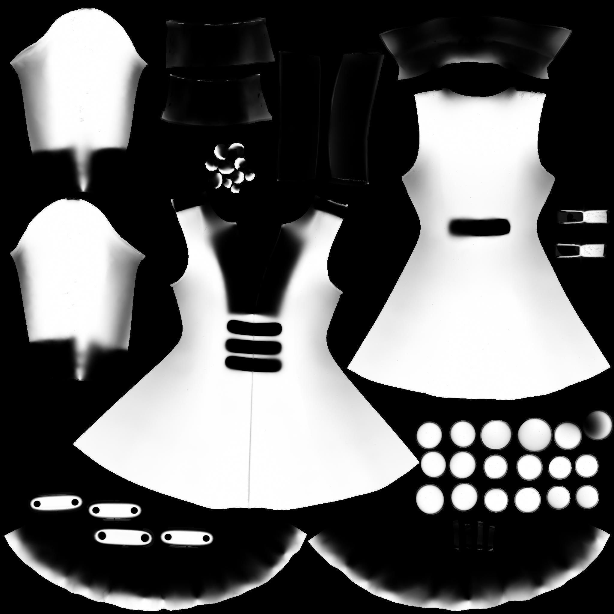 Military Style Embroidery Female Coat Low-poly 3D model_13