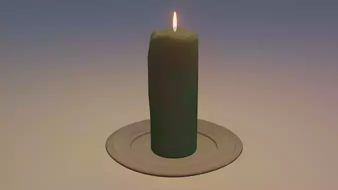 candle on a plate
