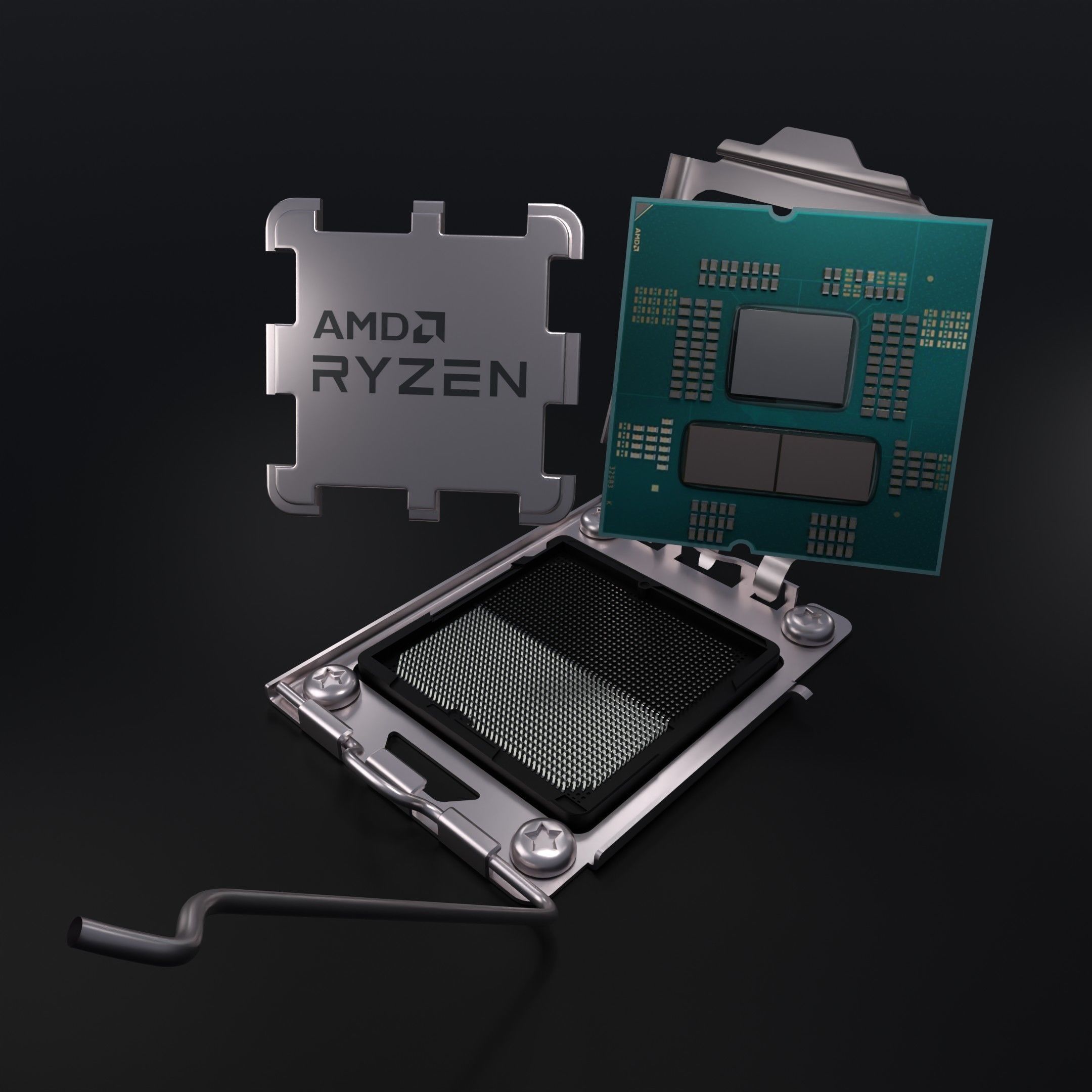 AMD RYZEN 7950X AND AM5 Socket  3D model_3
