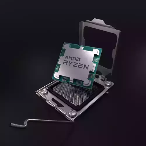 AMD RYZEN 7950X AND AM5 Socket  3D model