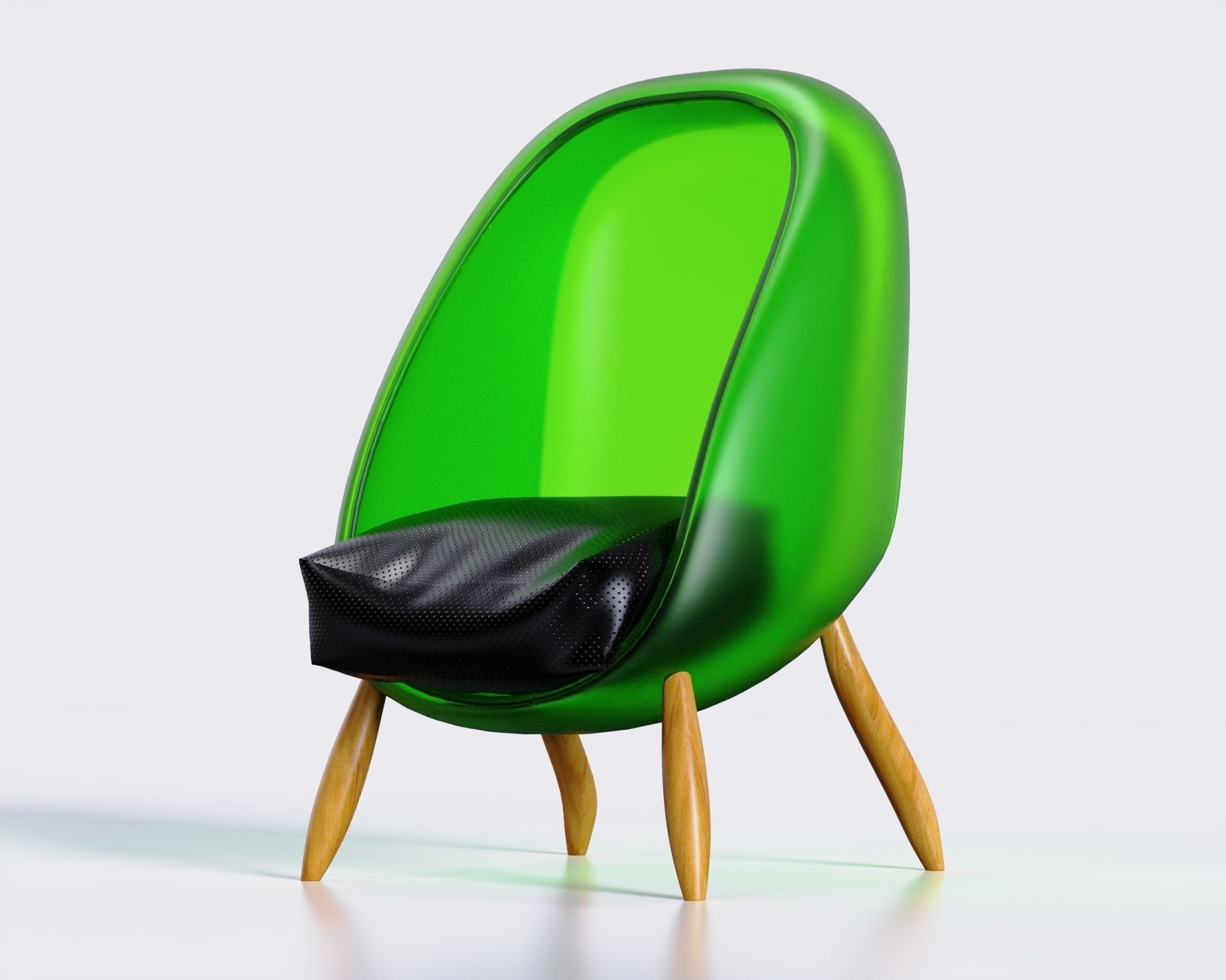 Future Chair Low-poly 3D model_1