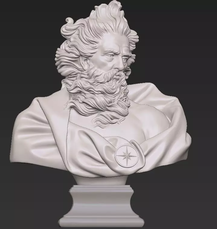 Poseidon Neptune Bust 3d print model 3D print model