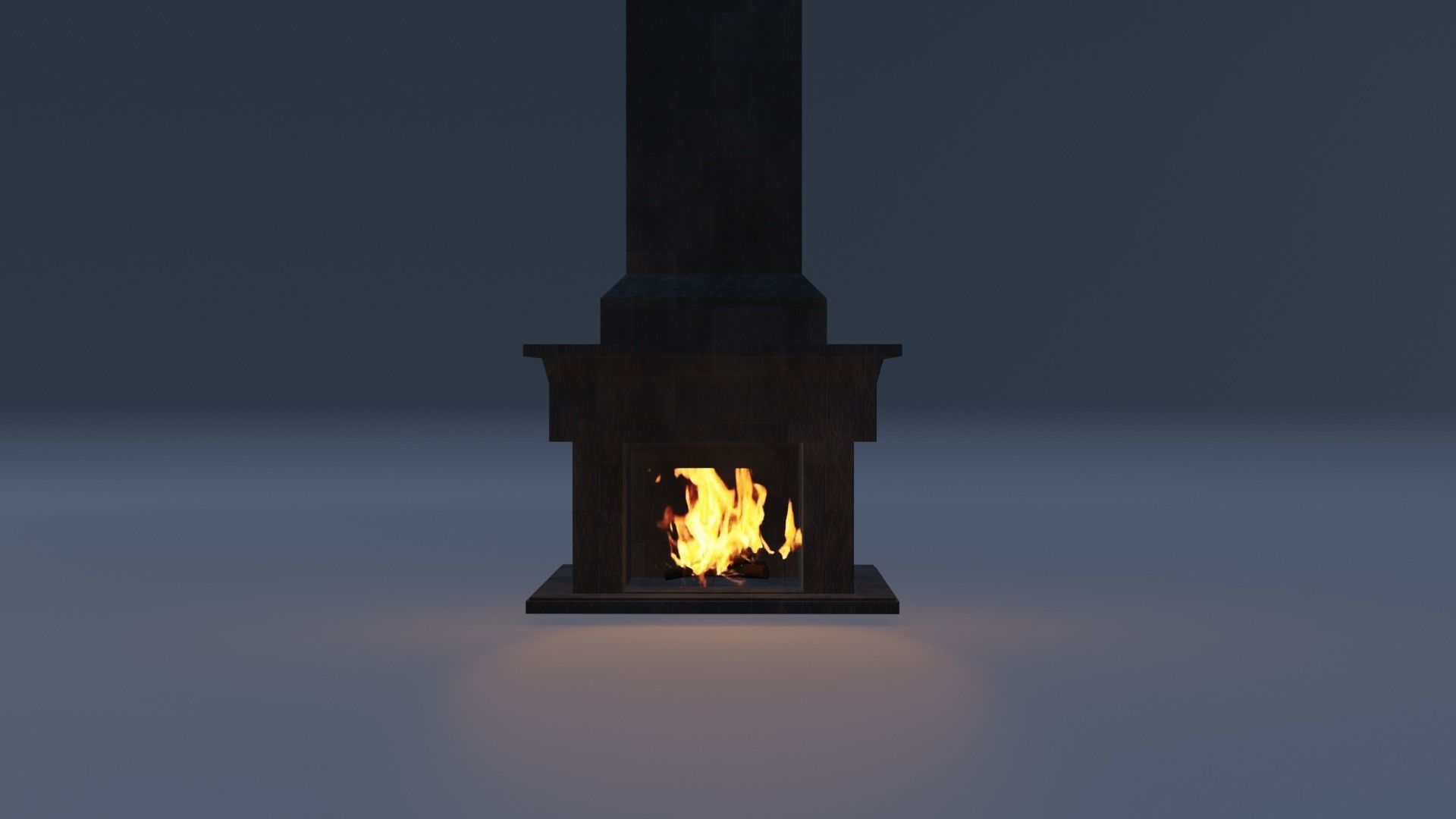 medieval fireplace lowpoly Low-poly 3D model_1