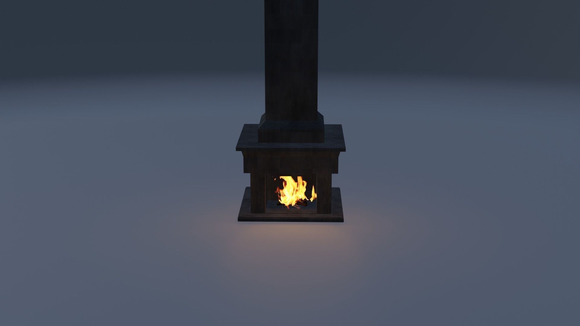 medieval fireplace lowpoly Low-poly 3D model_4