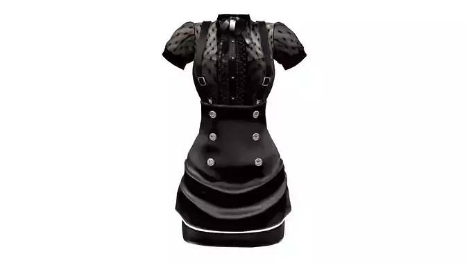 Stand Collar Blouse With Aviator Skirt