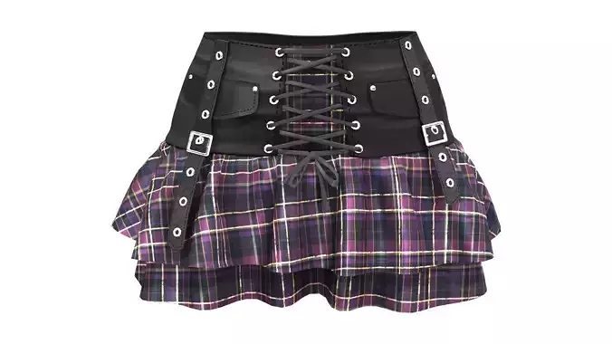 Punk Ruffled Skirt Low-poly 3D model