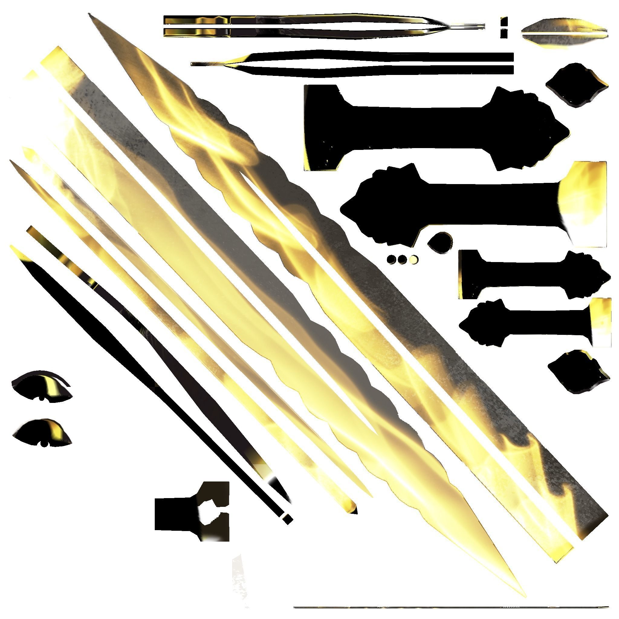 Flames dagger  3D model_4