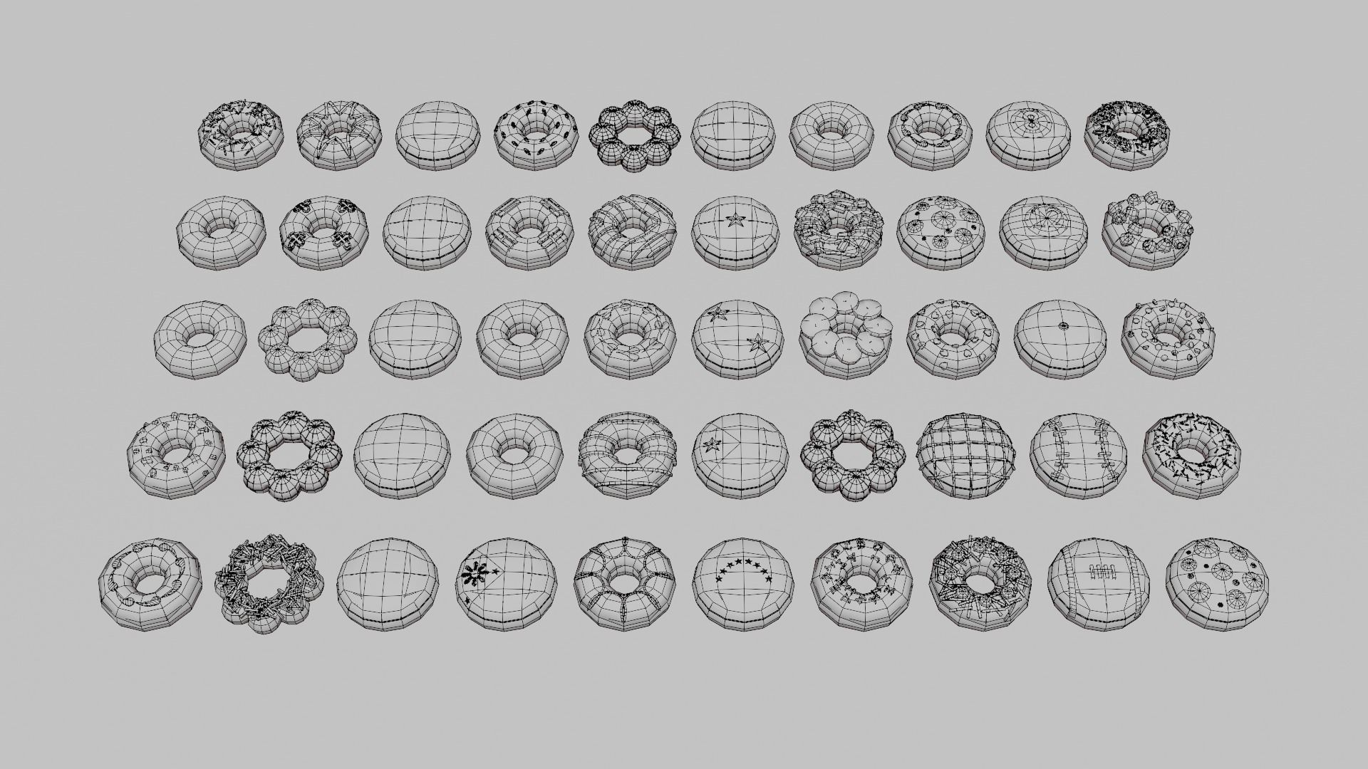 Donut Pack Low-poly 3D model_10