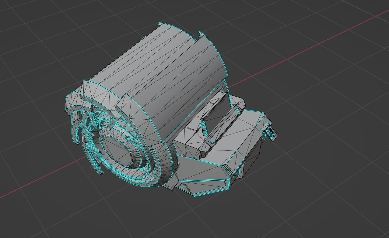 Sci fi computer terminal game asset Low-poly 3D model_9