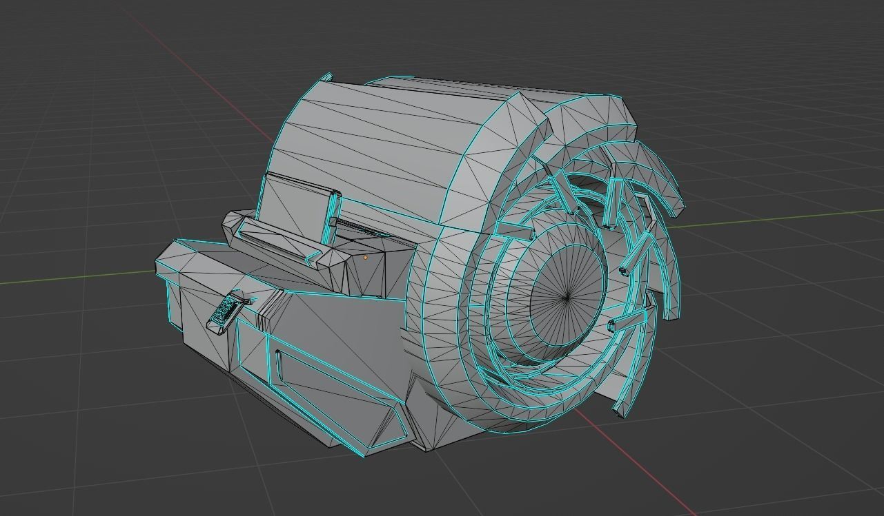 Sci fi computer terminal game asset Low-poly 3D model_8