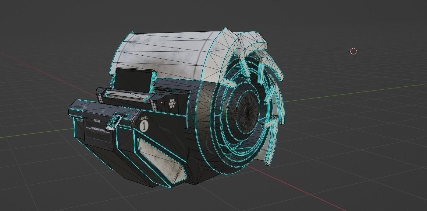 Sci fi computer terminal game asset Low-poly 3D model_3