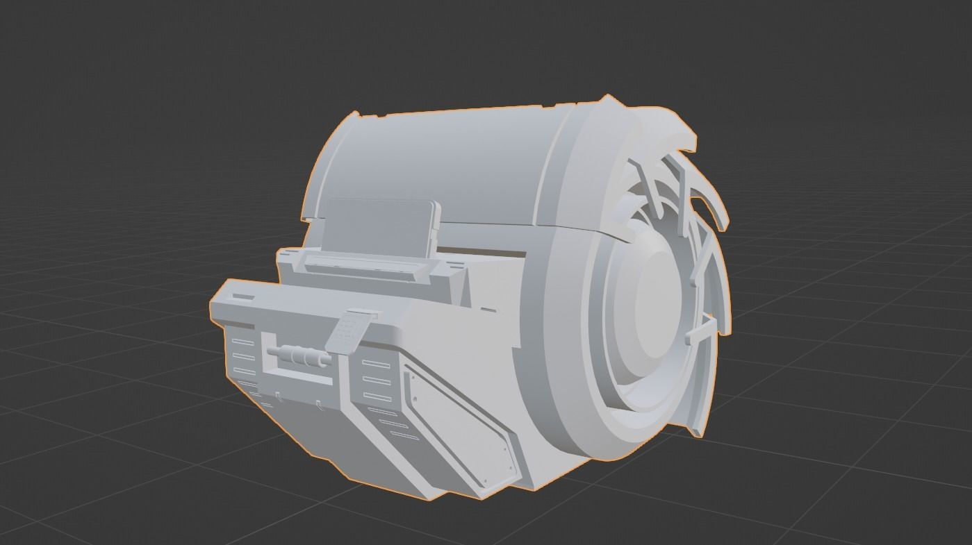 Sci fi computer terminal game asset Low-poly 3D model_4