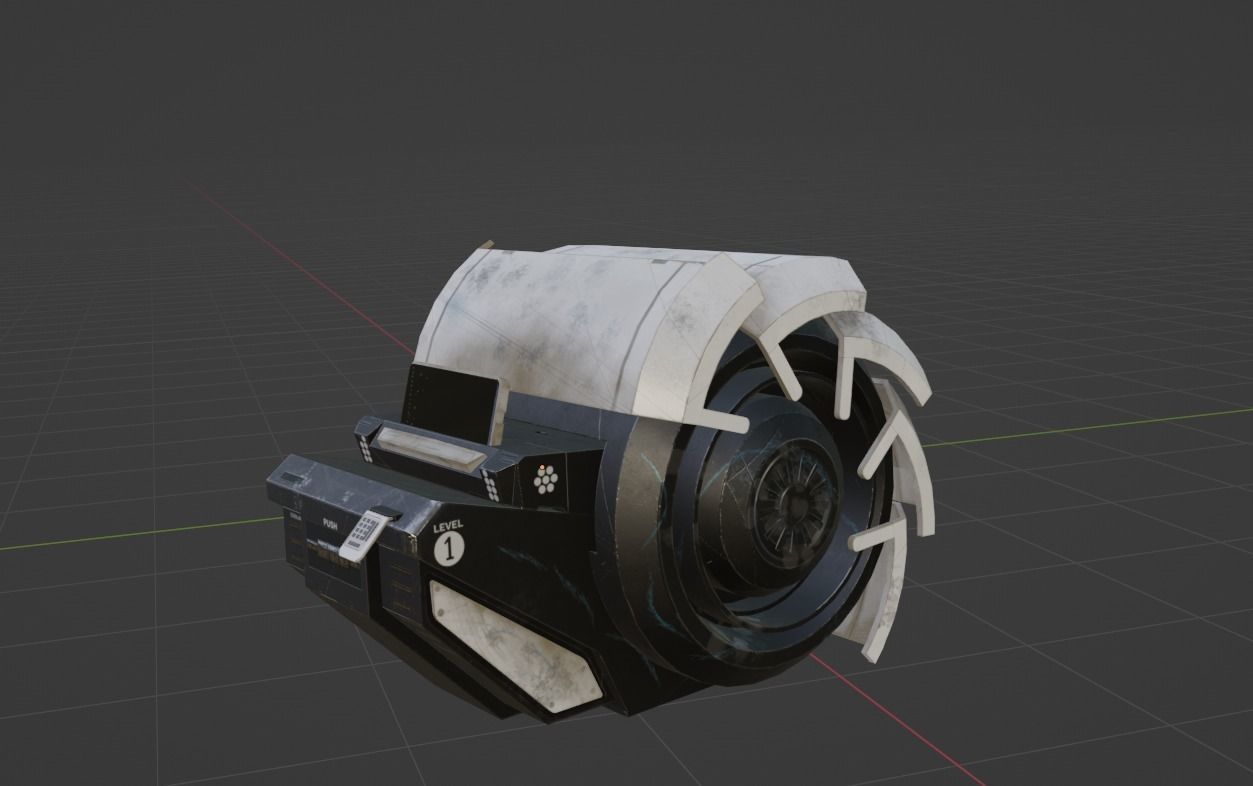 Sci fi computer terminal game asset Low-poly 3D model_2