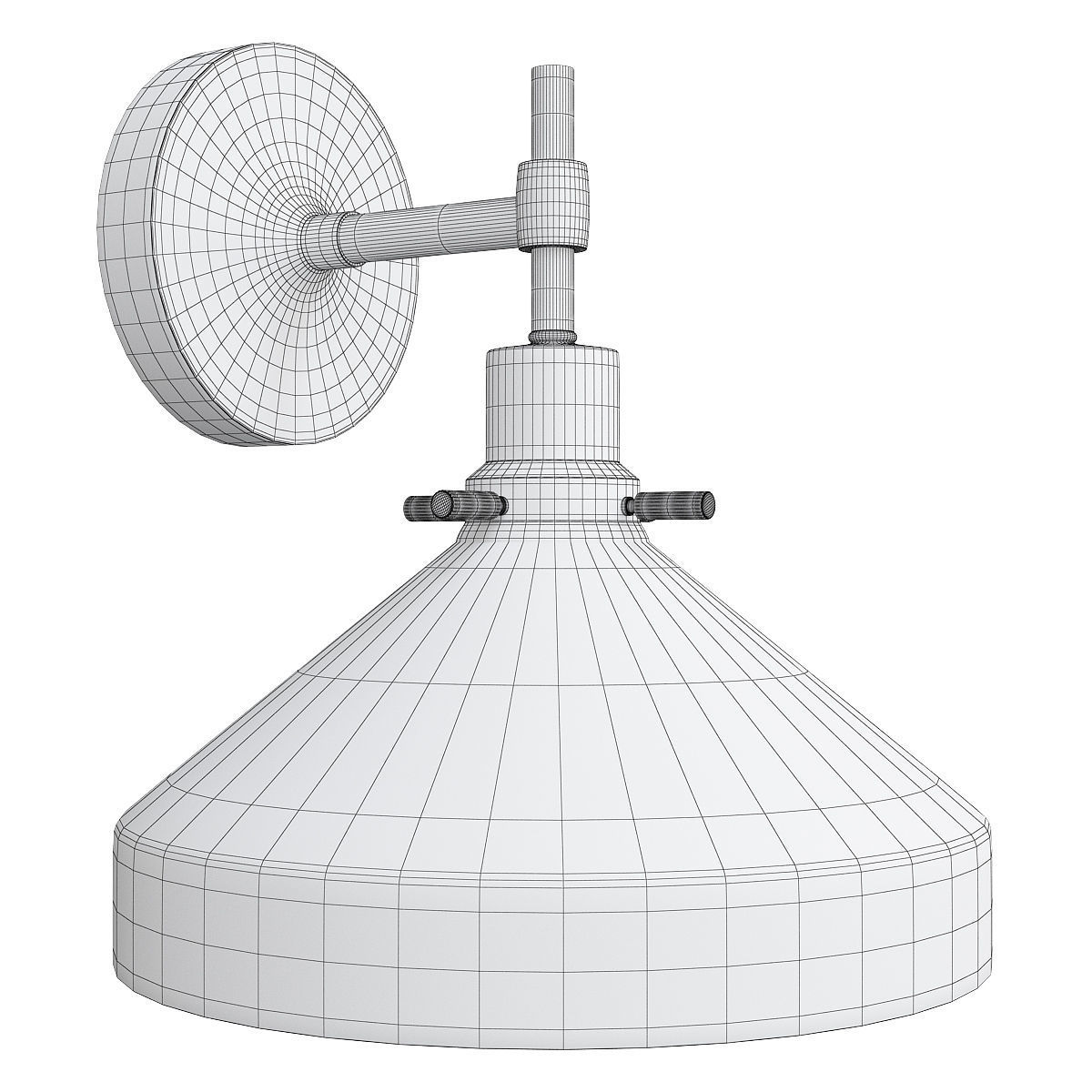 FITTER SINGLE WALL SCONCE Low-poly 3D model_1