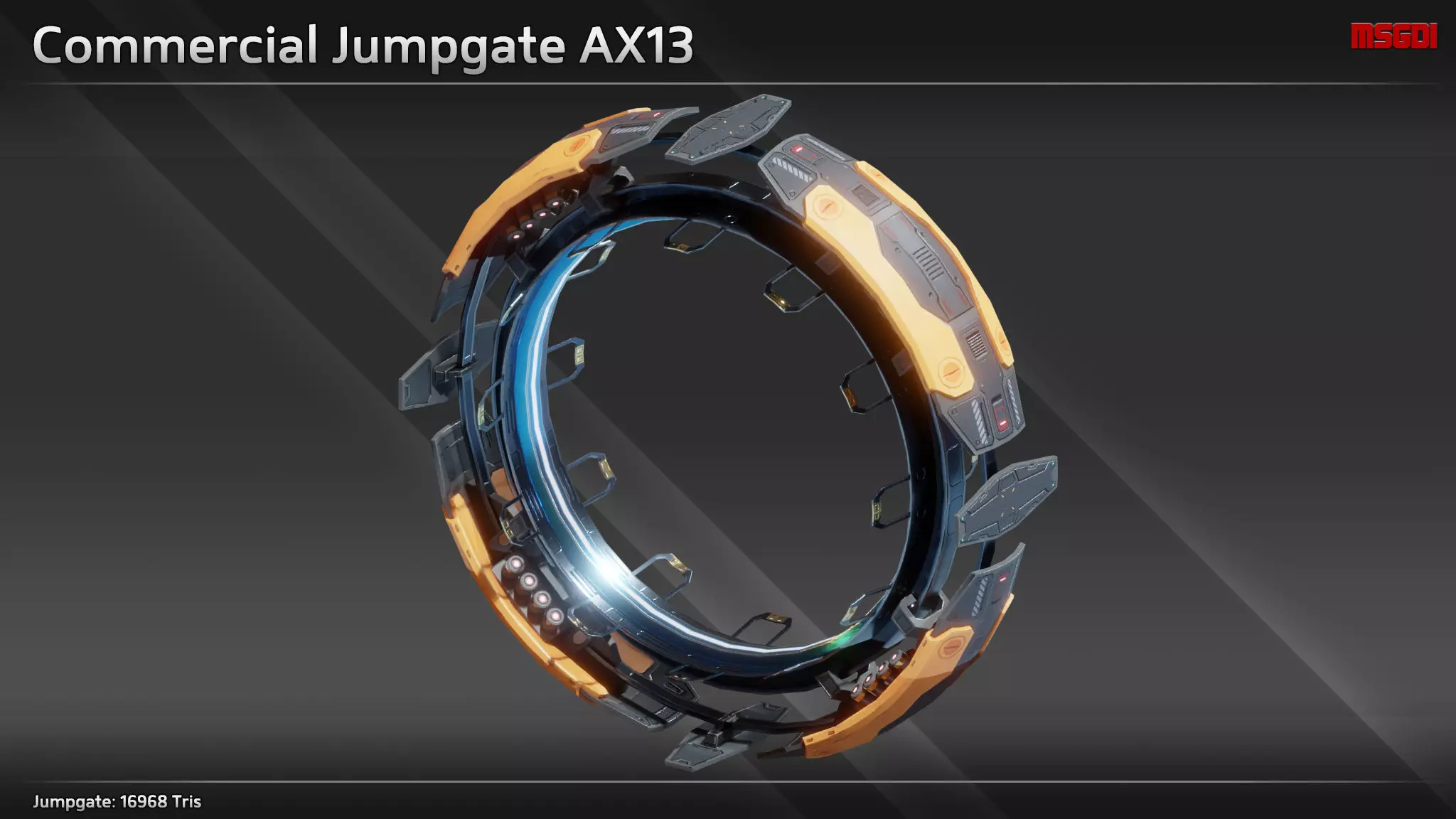 Commercial Jumpgate AX13 Low-poly 3D model_0