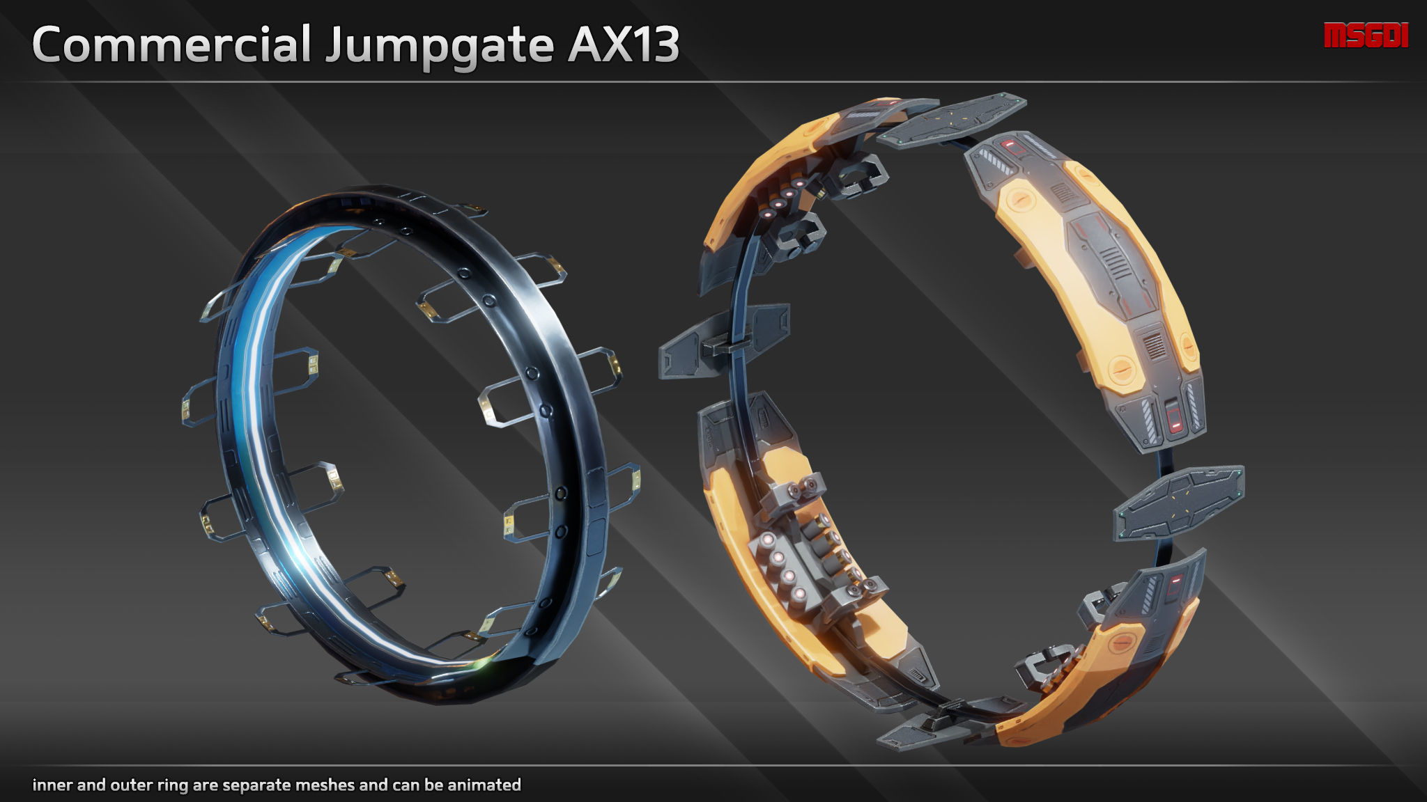 Commercial Jumpgate AX13 Low-poly 3D model_1