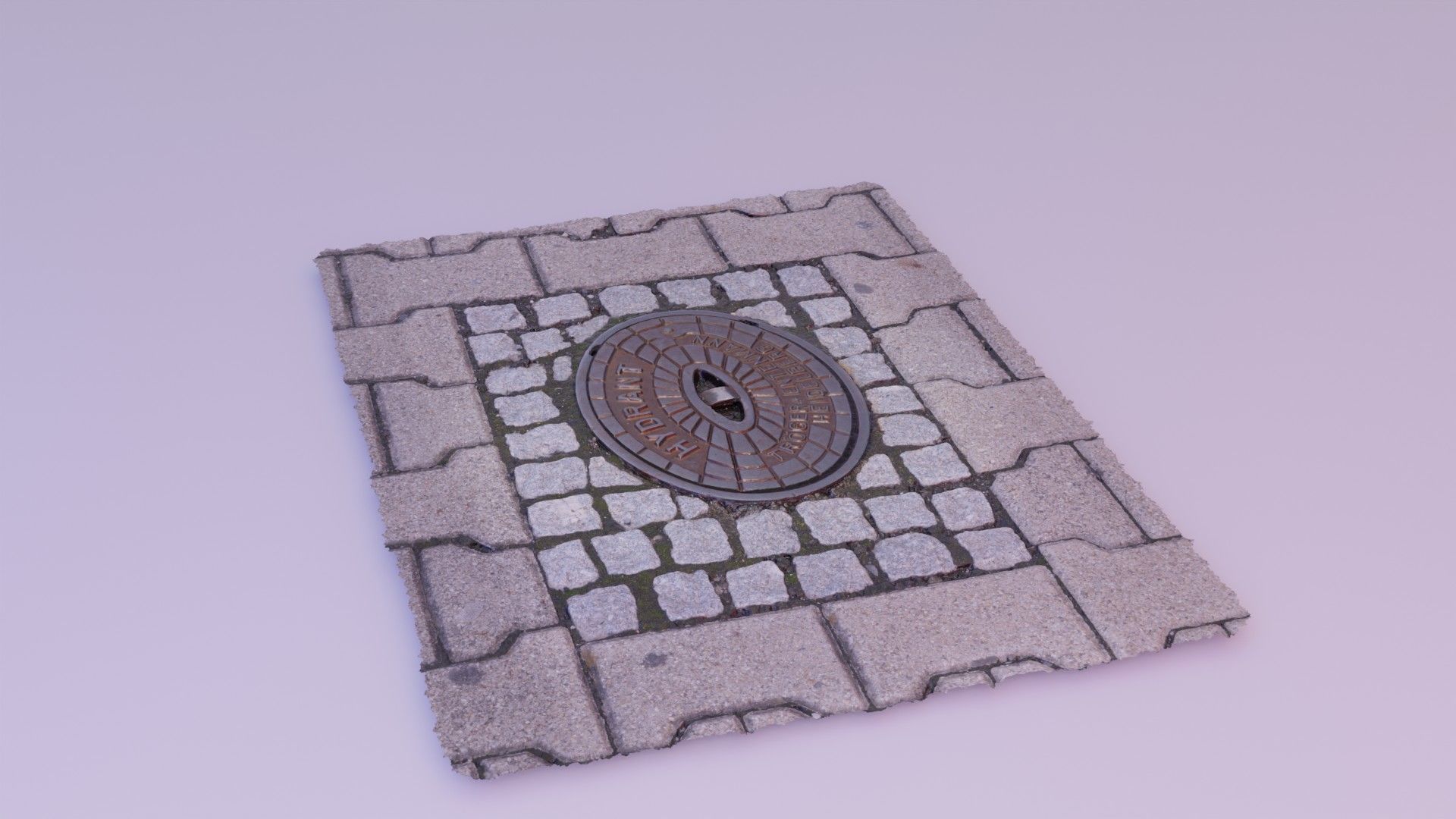 Hydrant street cover high-poly 3D model_14