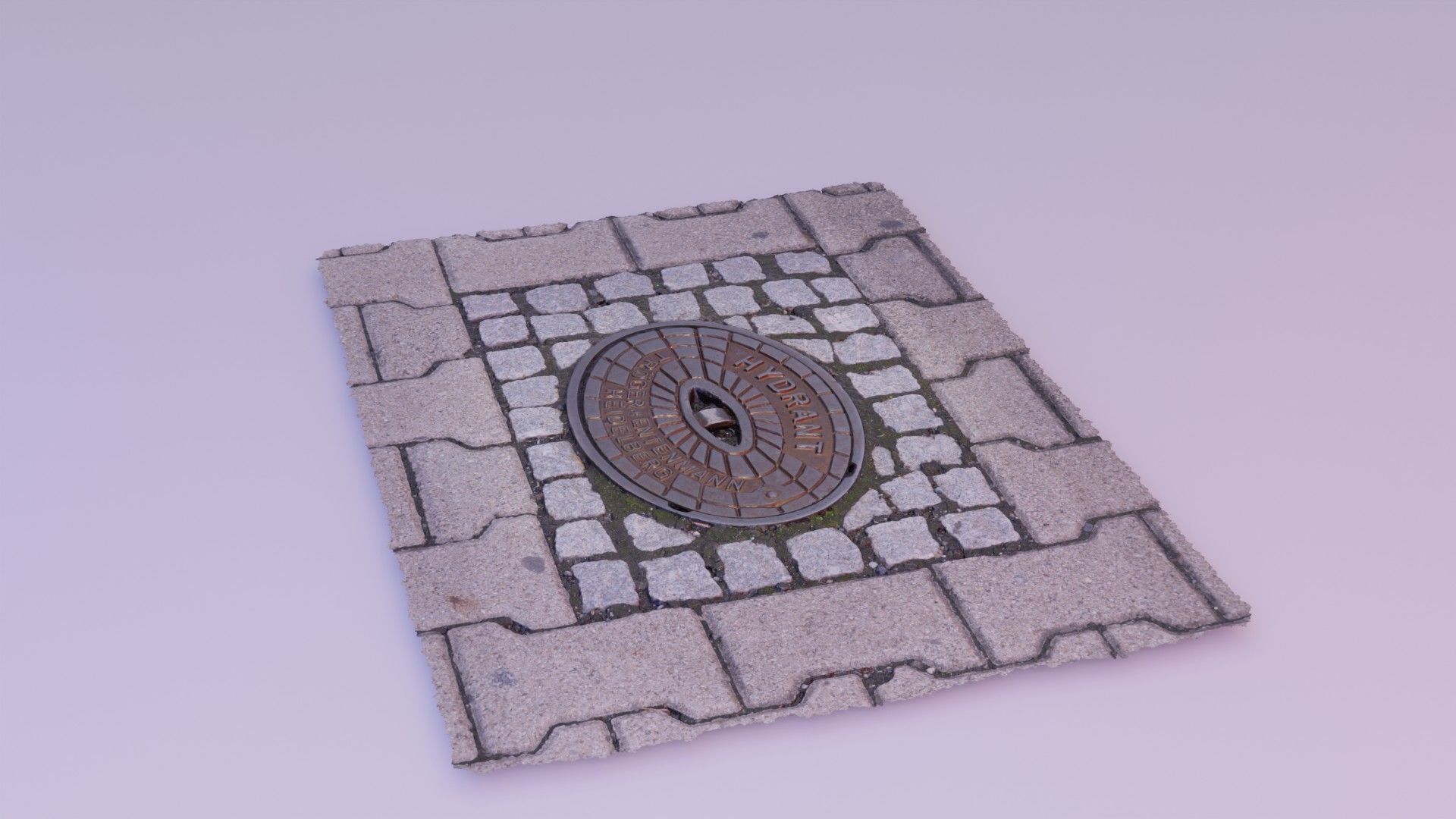 Hydrant street cover high-poly 3D model_19