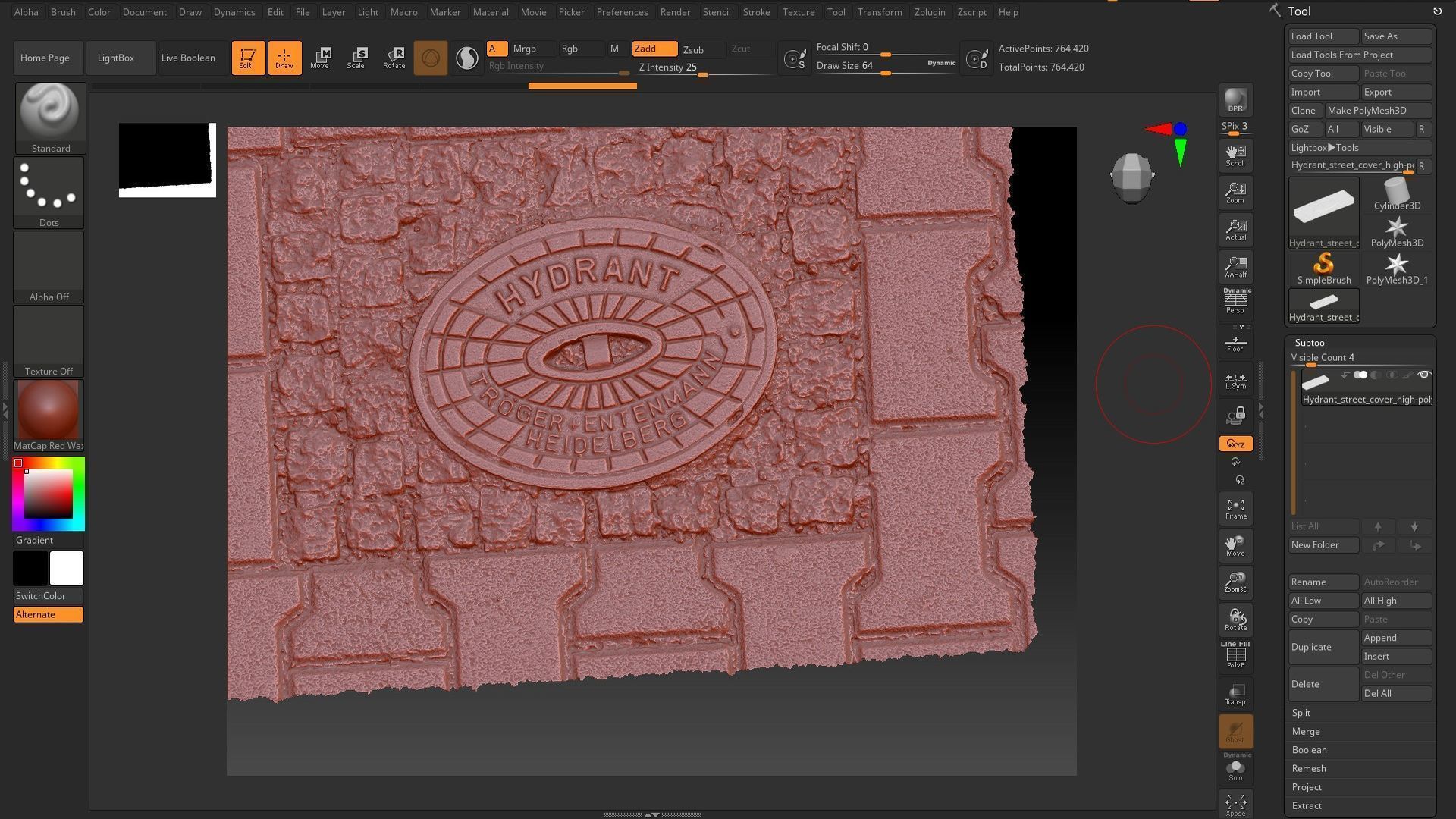 Hydrant street cover high-poly 3D model_23