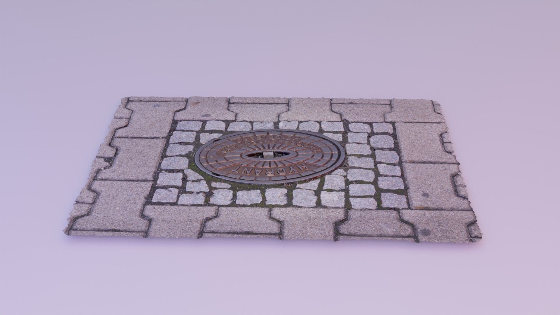 Hydrant street cover high-poly 3D model_16