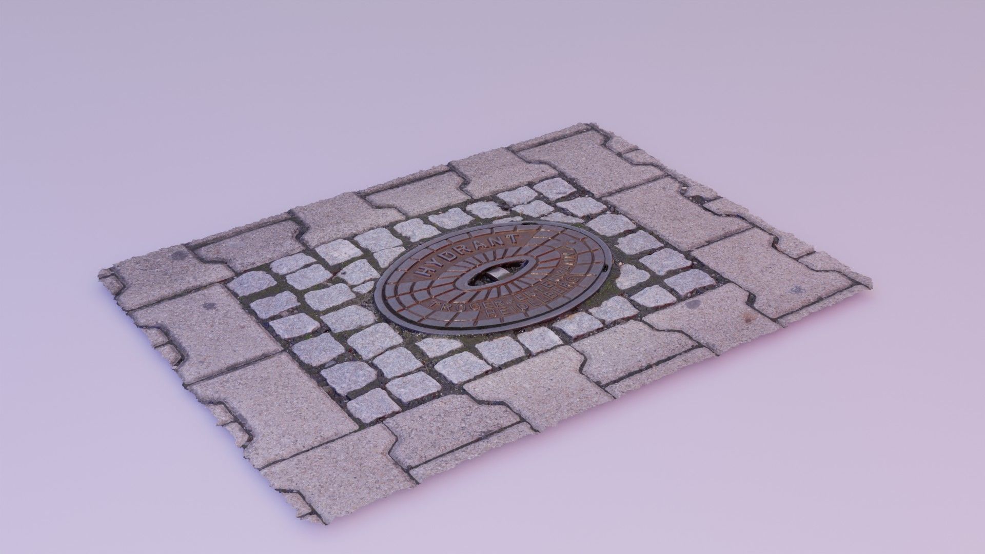 Hydrant street cover high-poly 3D model_12