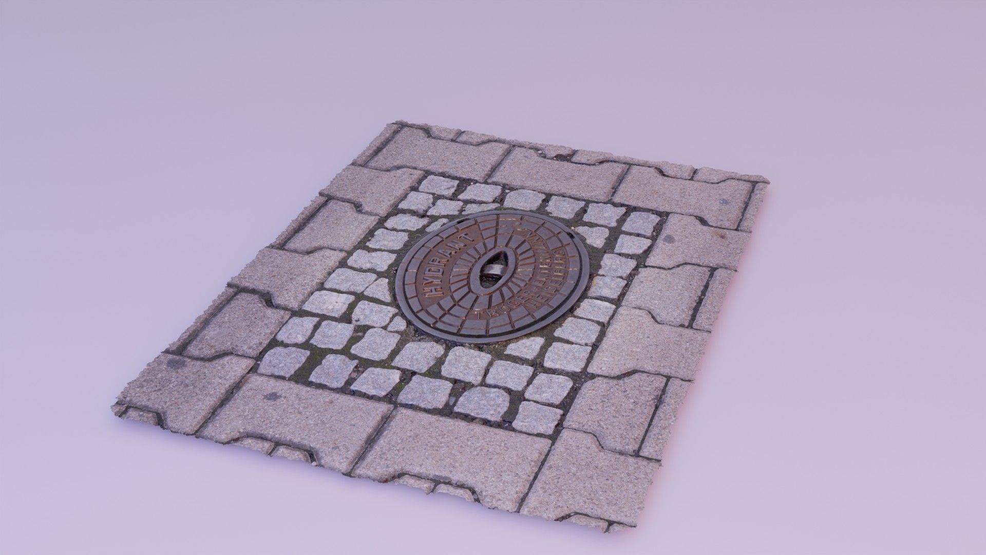 Hydrant street cover high-poly 3D model_13