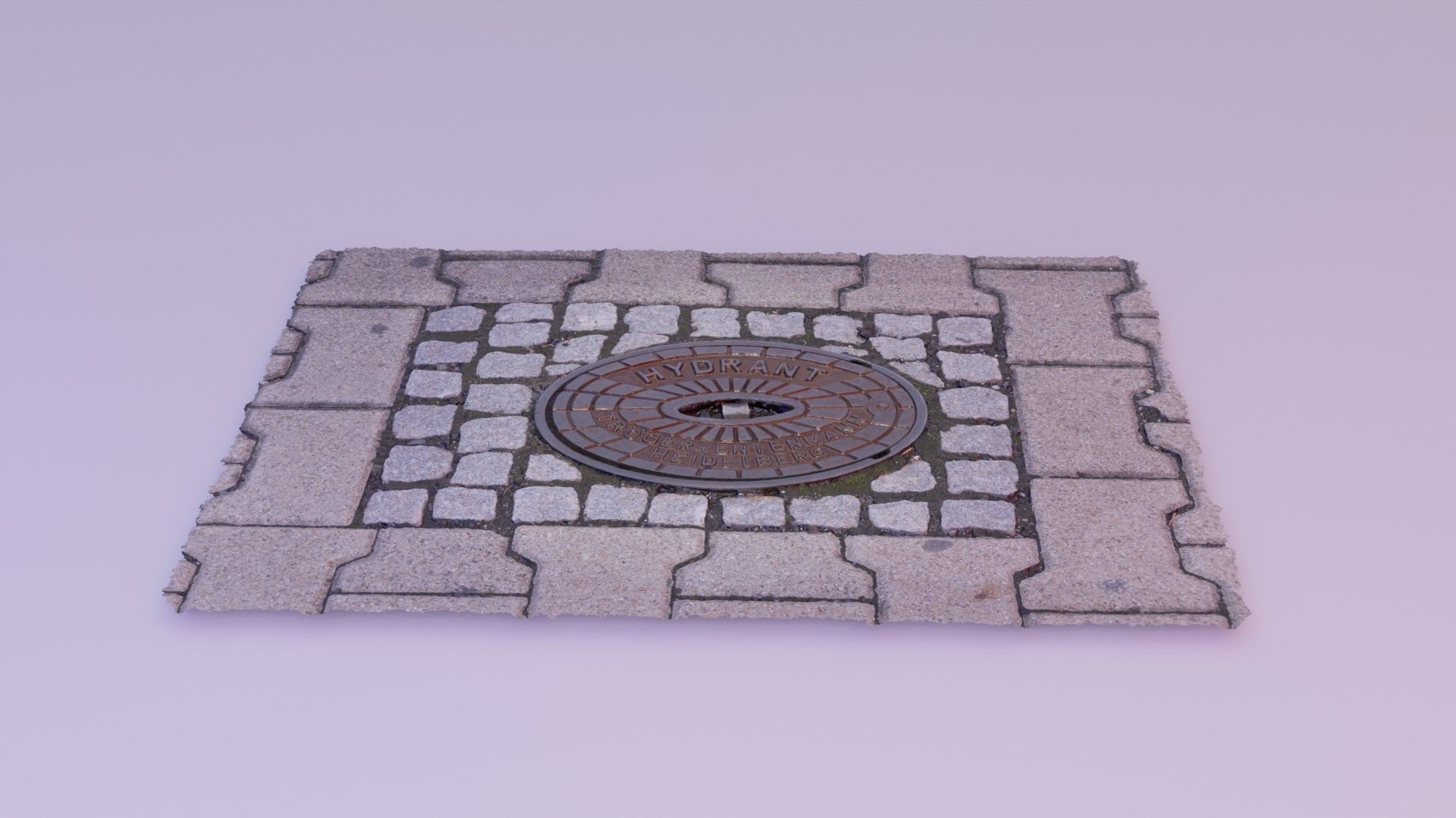 Hydrant street cover high-poly 3D model_11