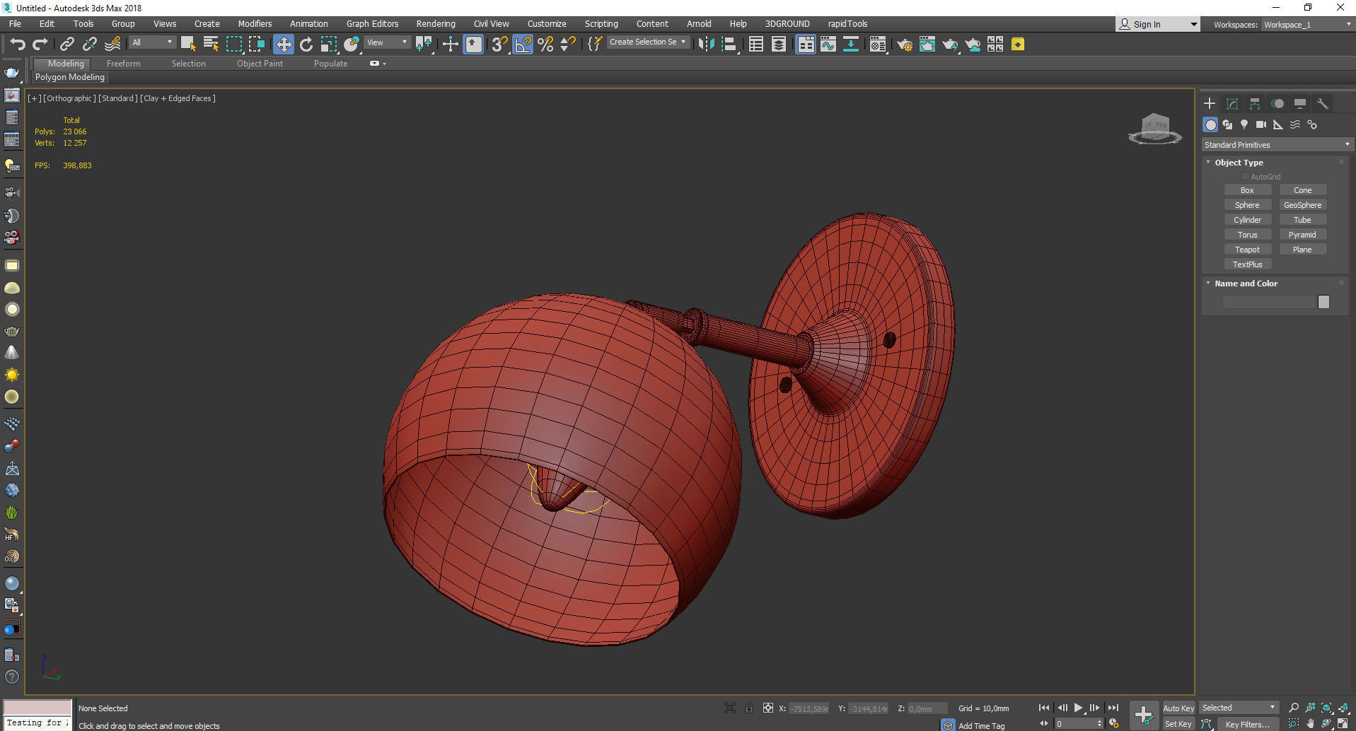 Isaac Sconce Short Arm Low-poly 3D model_3
