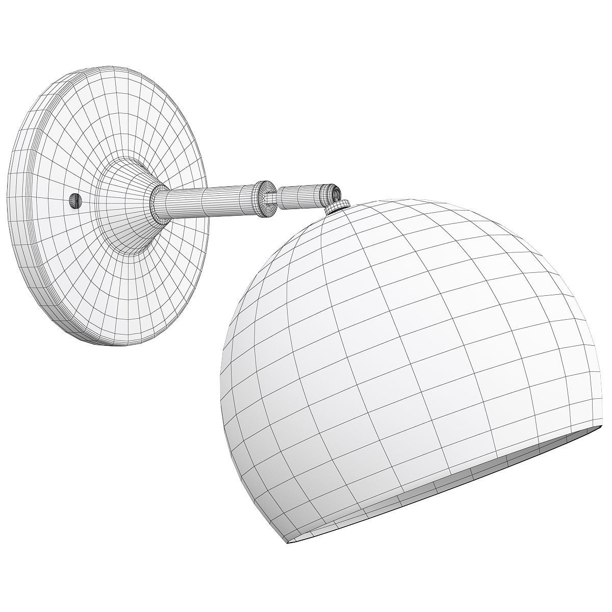 Isaac Sconce Short Arm Low-poly 3D model_1