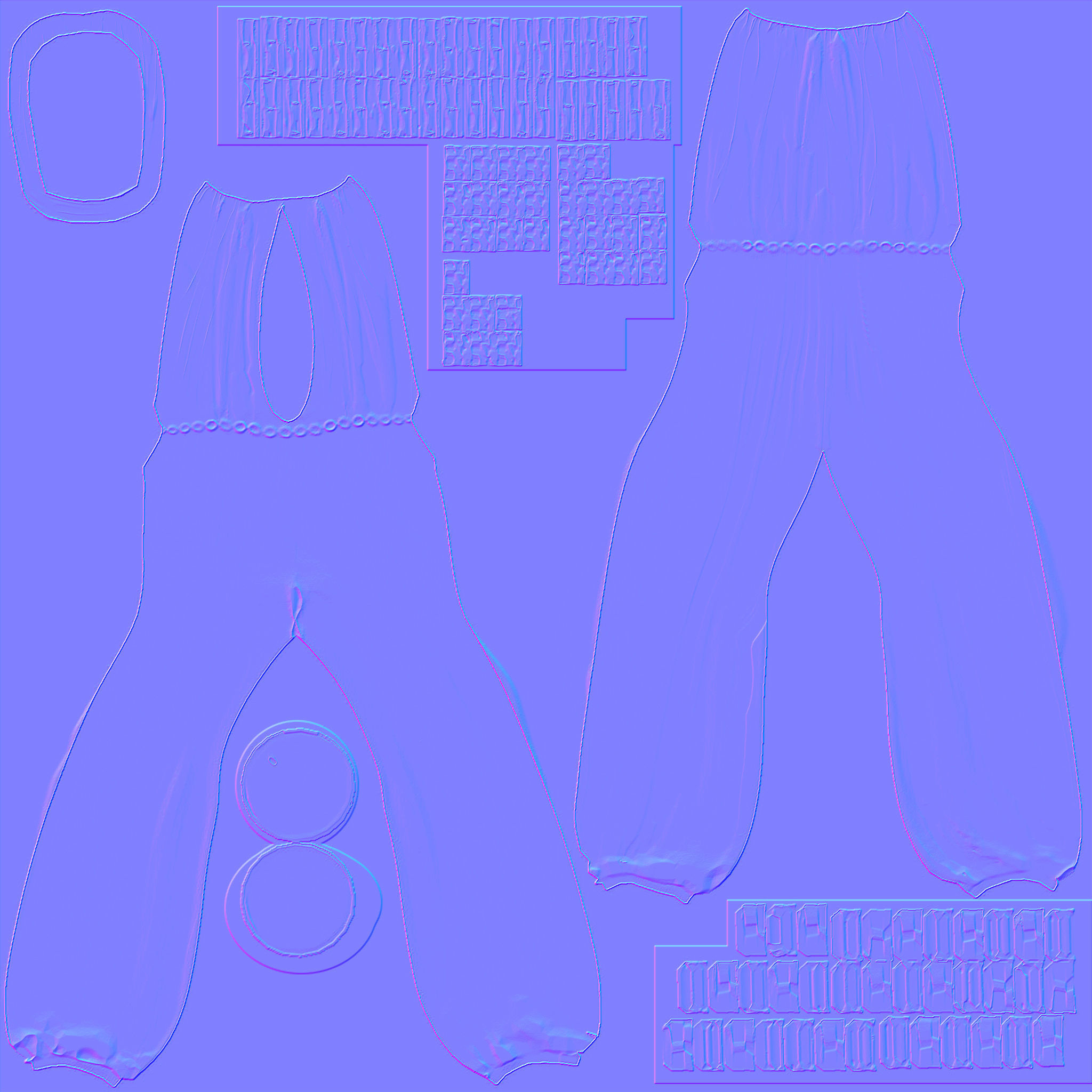 Ladies Side Slit Jumpsuit With Chain Belt Low-poly 3D model_10