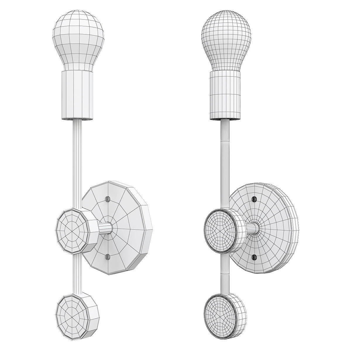 Simone Single Sconce Low-poly 3D model_1