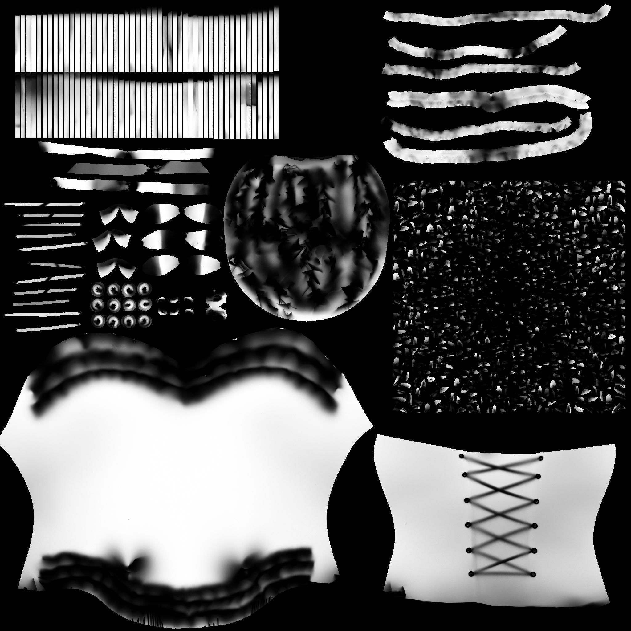 Corset With Feather Tail Low-poly 3D model_13