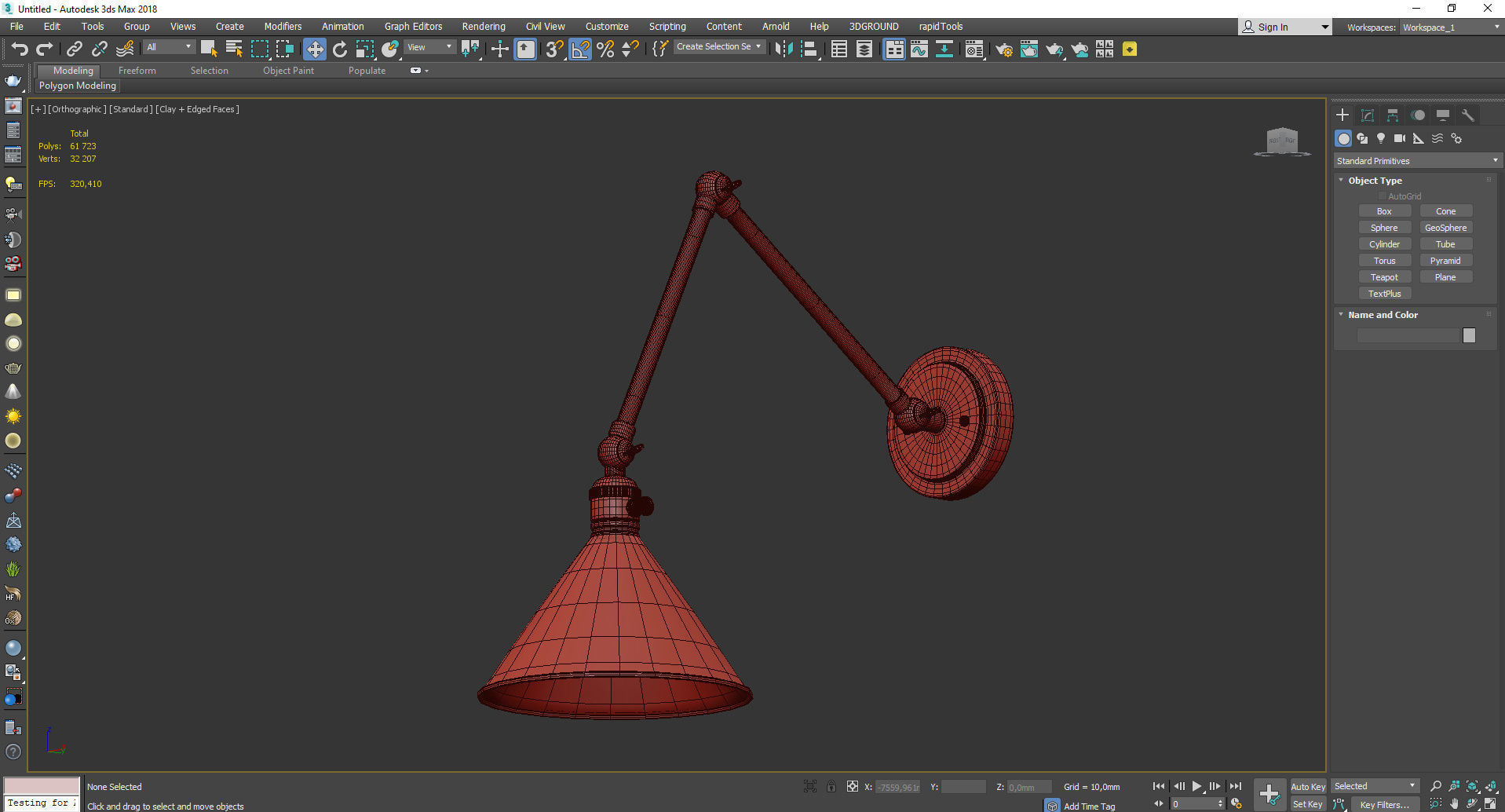 Ellerbeck Swing Arm Wall Sconce Low-poly 3D model_3