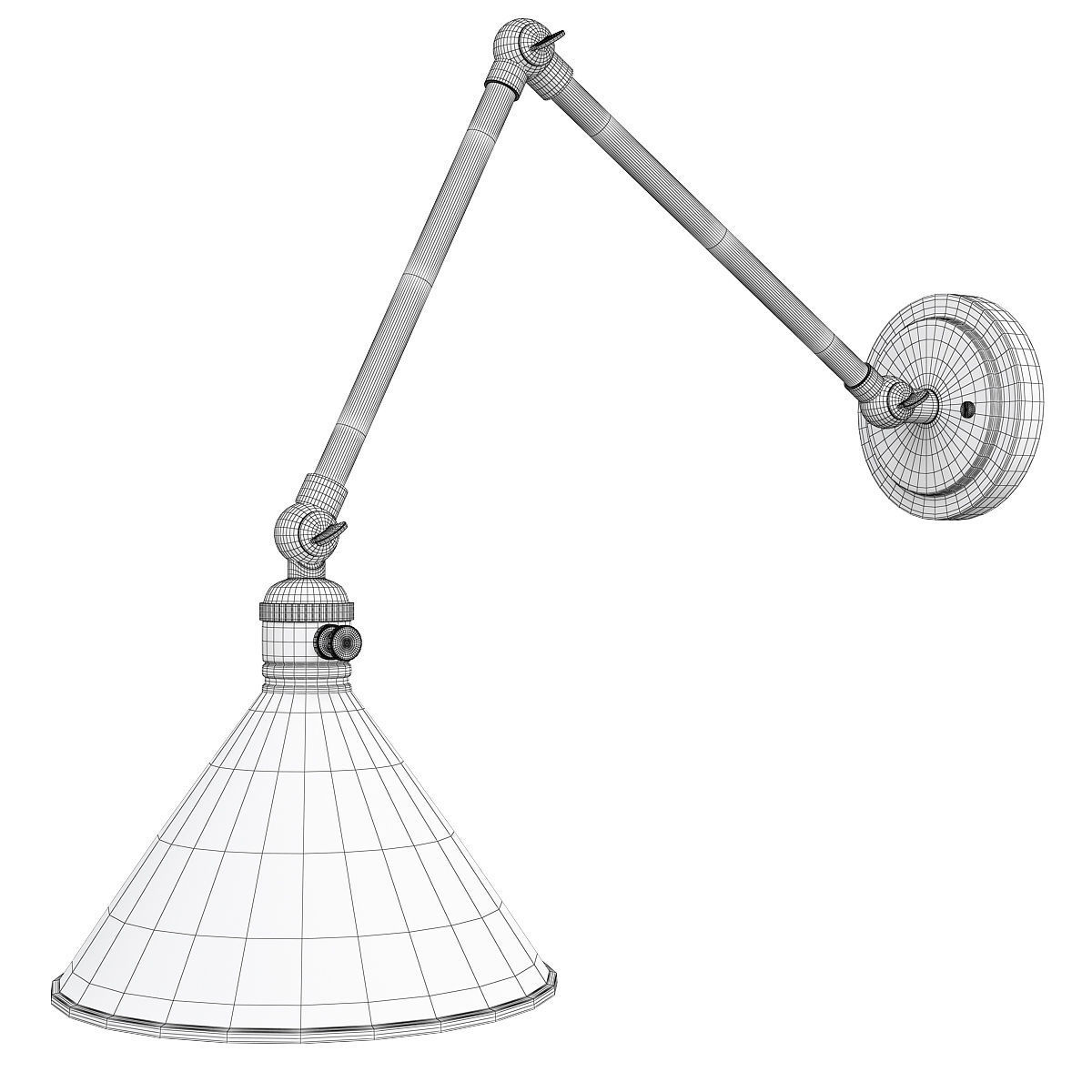 Ellerbeck Swing Arm Wall Sconce Low-poly 3D model_1