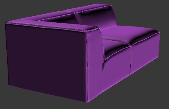 Sofa 2 seater Corner and center Low-poly 3D model_8