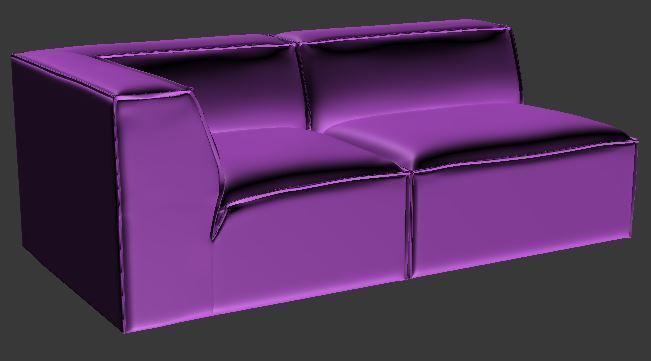 Sofa 2 seater Corner and center Low-poly 3D model_7