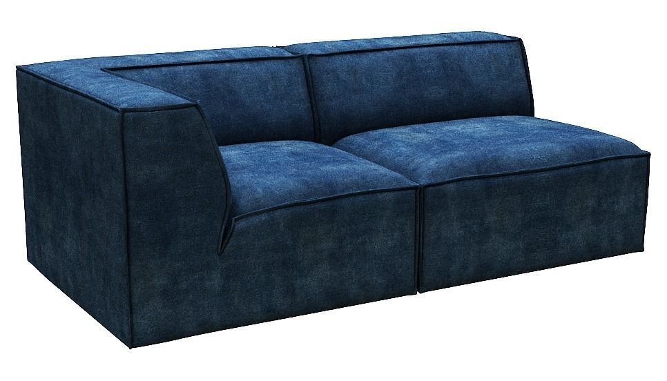 Sofa 2 seater Corner and center Low-poly 3D model_1