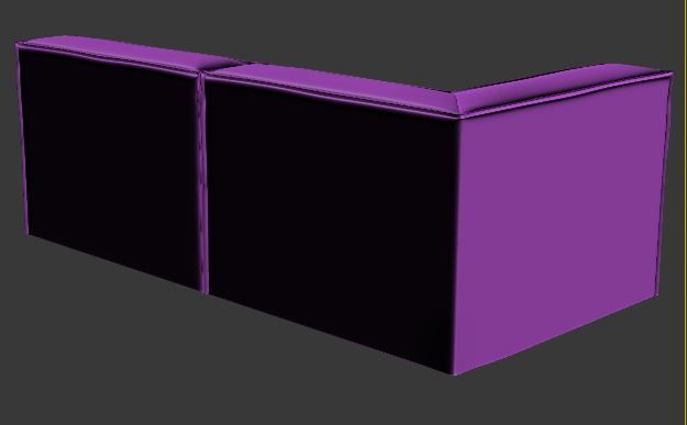 Sofa 2 seater Corner and center Low-poly 3D model_10